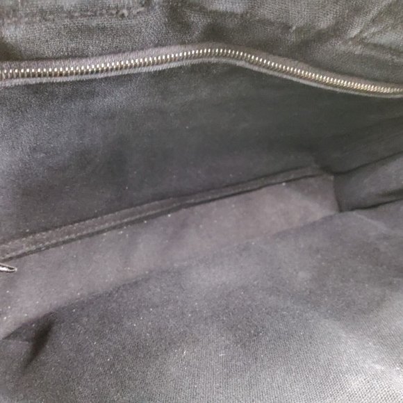 Hermes Fourre Tout Canvas Tote Bag Handbag Satchel Black Grey - Picture 13 of 15